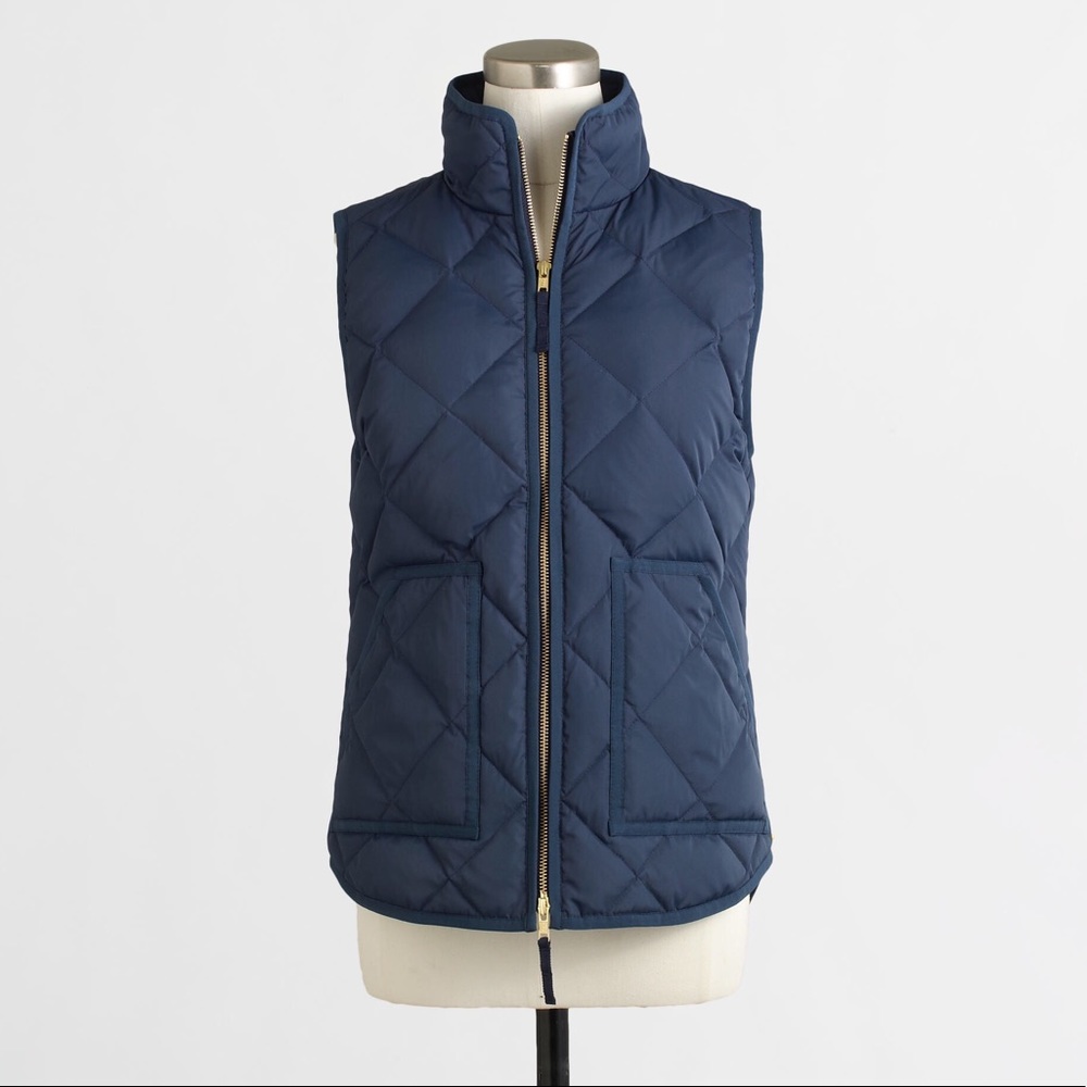 NWT J. Crew Factory Navy Quilted Puffer Vest | XXS